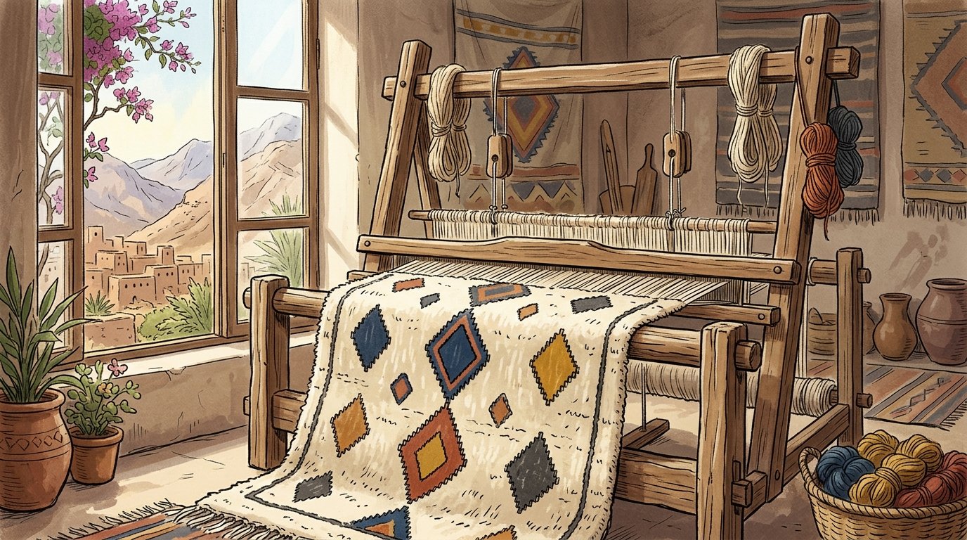 Berber Carpets Decoded: What the Symbols on Beni Ourain and Boucherouite Rugs Actually Mean